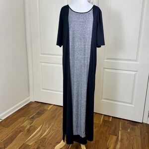 J Jill Wearever Women's Long Color Block Modern Maxi Dress XL Lagenlook Minimal